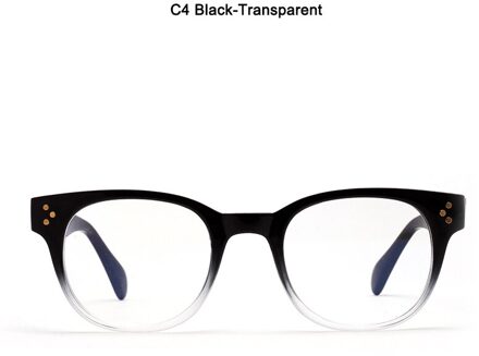 Jackjad Vrouwen Vintage Ronde Stijl Anti Blue Ray Eyewear Frame Drie Stippen Computer Brand Optische Bril Brillen 5699 C4 zwart-transparant
