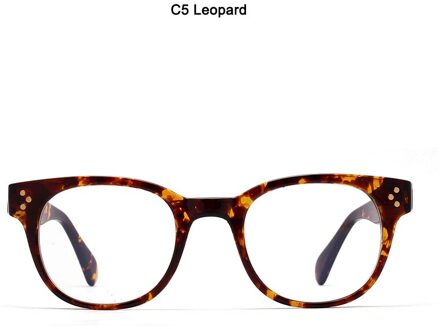 Jackjad Vrouwen Vintage Ronde Stijl Anti Blue Ray Eyewear Frame Drie Stippen Computer Brand Optische Bril Brillen 5699 C5 luipaard