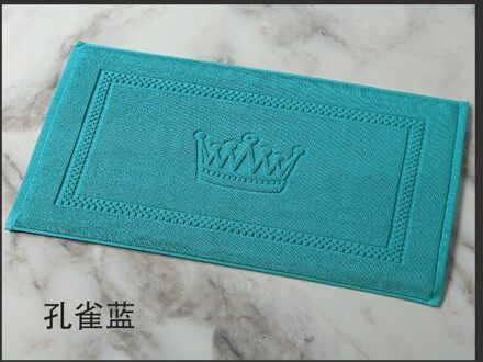 Jacquard Cotton Towel Crown Bathroom Mat Floor Pad Non-slip Absorbent Towel Mat kroon pauw blauw