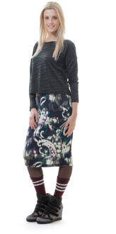 Jacquard top met lage rug Zwart - S