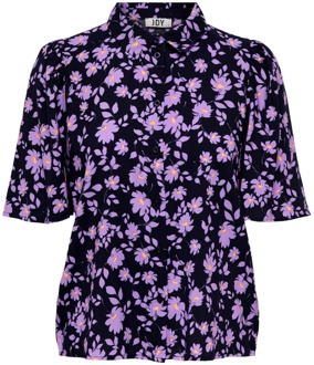 Jacqueline de Yong Bloemen Klassieke Shirt voor Vrouwen Jacqueline de Yong , Purple , Dames - XS