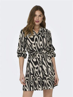 Jacqueline de Yong Camille v-neck dress Zwart - XL