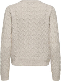 Jacqueline de Yong carmen l/s o-neck pearl pullover 15347819 birch Ecru - M