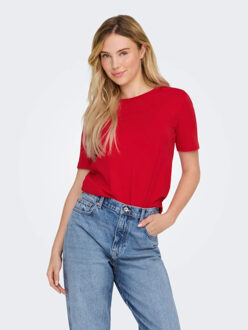 Jacqueline de Yong Catie s/s heavy emb top Rood - L