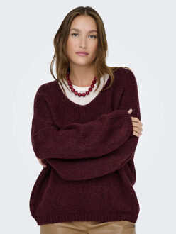 Jacqueline de Yong dinea l/s reversible pullov. knt 15334709 cabarnet Bordeaux - XL