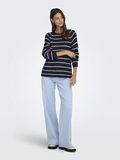 Jacqueline de Yong ellen l/s oneck raglan pullover 15312077 total eclipse Blauw - XXL