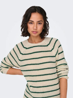 Jacqueline de Yong Ellen l/s oneck raglan pullover knt Wit