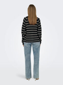 Jacqueline de Yong Ellen l/s oneck raglan pullover knt Zwart - S