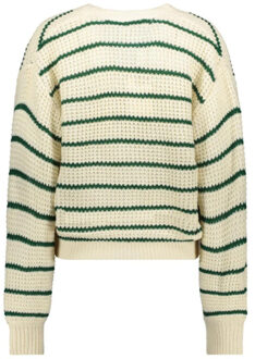 Jacqueline de Yong Ellen l/s v-neck stripe cardigan Wit - M