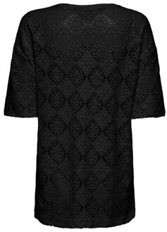 Jacqueline de Yong Eva s/s long tee Zwart - XS