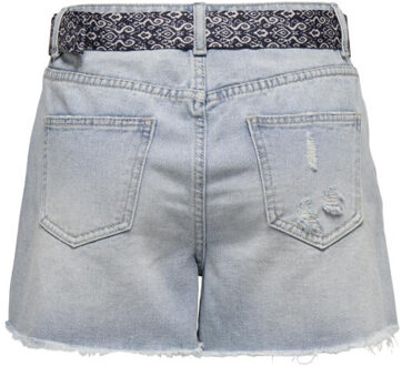 Jacqueline de Yong Hailey hw destroy belt shorts Blauw