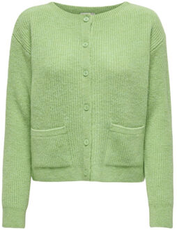 Jacqueline de Yong Hayden l/s o-neck pocket cardi Groen - XL