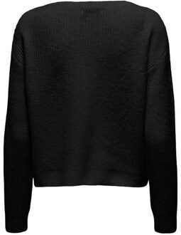 Jacqueline de Yong Hayden l/s o-neck pocket cardi Zwart - M