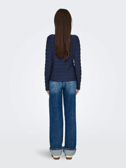 Jacqueline de Yong Hella l/s o-neck top Blauw