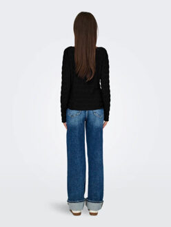 Jacqueline de Yong Hella l/s o-neck top Zwart - M