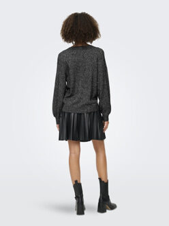 Jacqueline de Yong Jdyaspen life ls v-neck pullover knt dessin Zwart - M