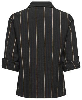 Jacqueline de Yong Jdyava ls fold up shirt wvn dessin Zwart - M