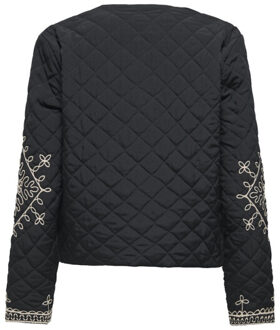 Jacqueline de Yong Jdybillie ls quilted emb shacket wvn dessin Zwart