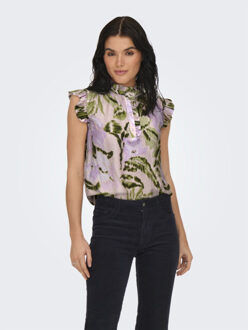 Jacqueline de Yong Jdybilly sl frill top wvn dessin Paars - M