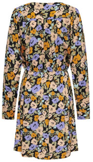 Jacqueline de Yong Jdycohen ls above knee wrap dress dessin - maat M Zwart