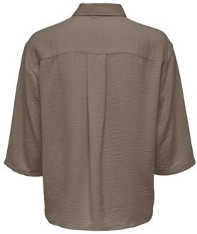 Jacqueline de Yong Jdydivya loose shirt wvn noos taupe - maat 38 Bruin
