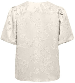 Jacqueline de Yong Jdyelina ss jaquard top ecru - M