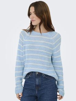 Jacqueline de Yong Jdyellen l/s oneck ragla stripe pul - maat XXL Blauw