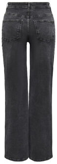 Jacqueline de Yong Jdyfelina-fina hw wide dnm jean darkgrey black denim Zwart - L / L32
