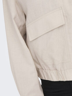 Jacqueline de Yong Jdykari linen mix short jacket zand Ecru - 38