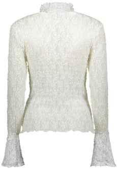 Jacqueline de Yong Jdylala ls high neck lace top off-white Ecru - M