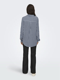 Jacqueline de Yong Jdylaurel life ls shirt wvn dia dessin Blauw