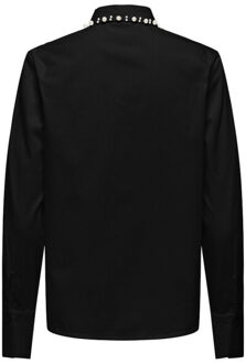 Jacqueline de Yong Jdylula ls pearl detail shirt wvn - Zwart