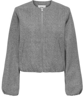 Jacqueline de Yong Jdyofir balloon short jacket otw yfm melee Grijs