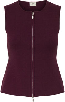 Jacqueline de Yong Jdyriley s/l o-neck two way zip ves Paars - M