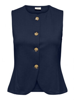 Jacqueline de Yong Jdyrisso sl waistcoat jrs navy Blauw