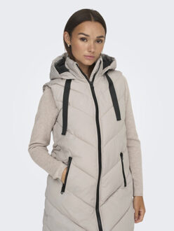 Jacqueline de Yong Jdyskylar padded hood waistcoat otw beige Ecru - M