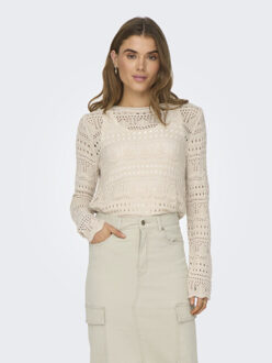 Jacqueline de Yong Jdysun lay ls boatneck pullov. knt beige Ecru - M