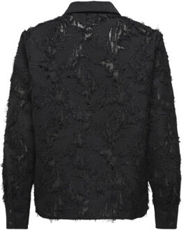 Jacqueline de Yong Jdytess ls contrast loose shirt wvn - Zwart - M