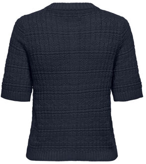 Jacqueline de Yong Jdytikka ss o-neck cardigan knt licht Blauw