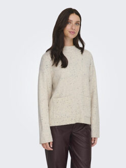 Jacqueline de Yong Jdyvirginia life ls hn pocket pull knt ecru dessin - M