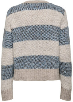 Jacqueline de Yong Jdyzoey life ls o-neck jacq pull knt zand dessin Ecru - M