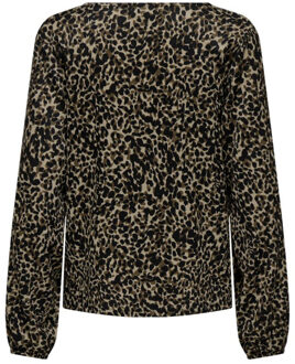 Jacqueline de Yong Julia l/s v-neck top Veelkleurig - XXL