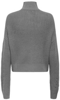 Jacqueline de Yong Justy ice l/s short zip cardigan Grijs