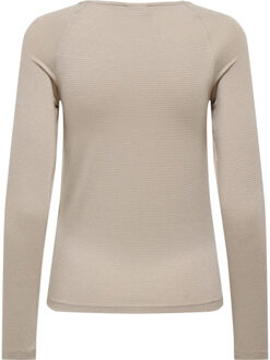 Jacqueline de Yong Kaiser l/s glitter o-neck top Grijs - M