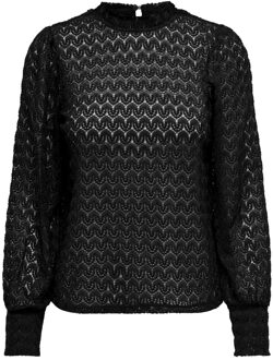 Jacqueline de Yong Kanten Top met Lange Mouwen voor Dames Jacqueline de Yong , Black , Dames - Xl,L,M,S,Xs