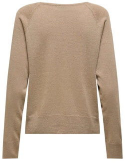 Jacqueline de Yong Kaya lurex l/s on raglan slit pul Bruin - M