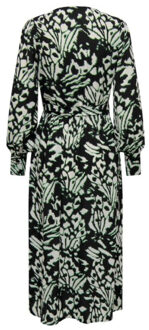 Jacqueline de Yong Lesley midi wrap dress Zwart - XL