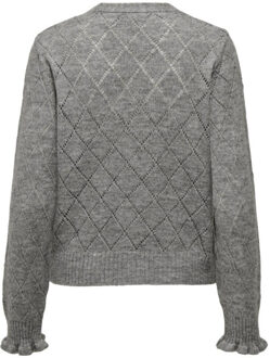 Jacqueline de Yong Letty l/s v-neck struc cardi knt Grijs