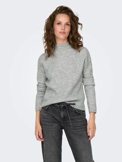 Jacqueline de Yong Lumi life l/s high neck pullover Grijs