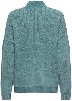 Jacqueline de Yong Melia l/s high neck pullover Blauw
